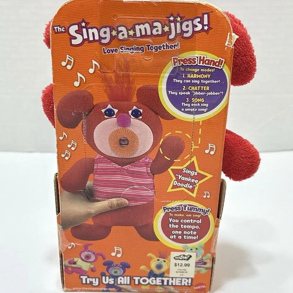 Red Plush The Sing-a-ma-jigs! Love Singing Together Mattel (2010) NOS